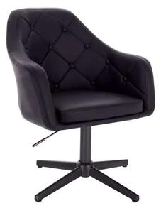 LuxuryForm DESIGN Křeslo ANDORA na černém kříži - černé