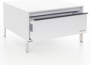 Konferenční stolek Liness bílý - stříbrné nohy Konferenční stolek velikost: 100x100x48cm