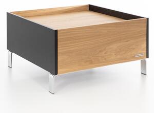 Konferenční stolek Luxury Topmatt/Dub - stříbrné nohy Konferenční stolek velikost: 80x80x43cm