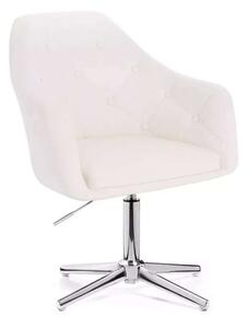 LuxuryForm DESIGN Křeslo ANDORA na stříbrném kříži - bílé