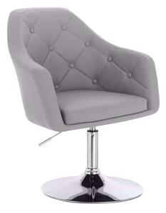 LuxuryForm DESIGN Křeslo ANDORA na stříbrném talíři - šedé