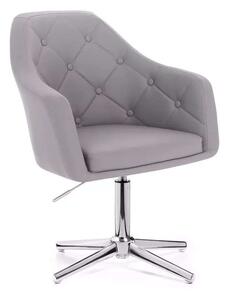 LuxuryForm DESIGN Křeslo ANDORA na stříbrném kříži - šedé