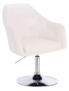 LuxuryForm DESIGN Křeslo ANDORA na stříbrném talíři - bílé