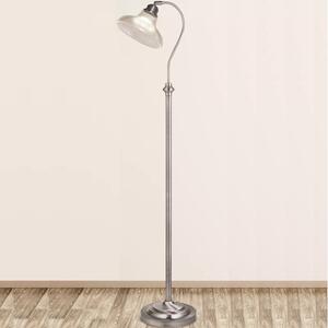 Searchlight EU7184SS Stylová stojací lampa BISTRO žebrované sklo