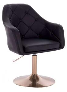 LuxuryForm DESIGN Křeslo ANDORA na zlatém talíři - černé
