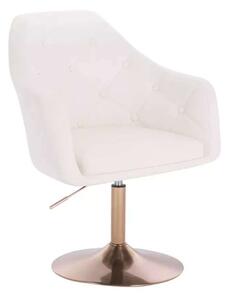 LuxuryForm DESIGN Křeslo ANDORA na zlatém talíři - bílé