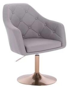 LuxuryForm DESIGN Křeslo ANDORA na zlatém talíři - šedé
