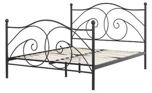 Manželská postel 140 cm DIROU (s roštem) (černá). 1022654
