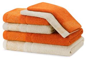 AmeliaHome Sada 6 ks ručníků BELLIS klasický styl oranžová