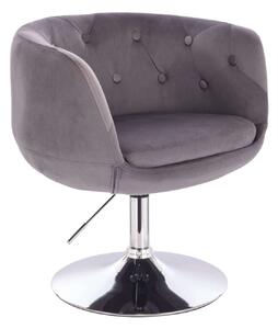 LuxuryForm DESIGN Křeslo MONTANA VELUR na stříbrném talíři - šedé