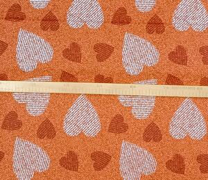 Ervi bavla š.240 cm - srdíčka na oranžovém č.24202-12, metráž -