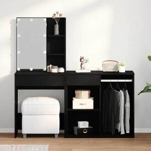 LED Toaletní stolek Set Černý dub 140 x 40 x 140 cm 3333045