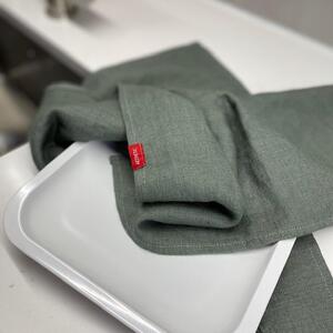 Aesthetic Lněná utěrka - Khaki (Olive Green)