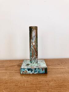 Svícen mosazný s patinou 12x7x7cm