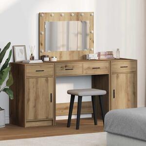 Kosmetický stůl 3 ks Hnědá 78,5 x 41 x 135 cm Kompozitní dřevo 3334253