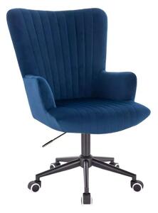 LuxuryForm DESIGN Křeslo AMADEO VELUR na černé podstavě s kolečky - modré