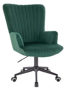 LuxuryForm DESIGN Křeslo AMADEO VELUR na černé podstavě s kolečky - zelené