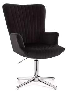LuxuryForm DESIGN Křeslo AMADEO VELUR na stříbrném kříži - černé