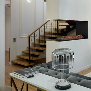 Maytoni LED stolní lampa Spirito, šedá, sklo, výška 42 cm, Hliník / šedá / zinek, Obývací pokoj / jídelna, Sklo
