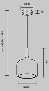 Maytoni LED závěsné světlo Spirito, bílé, sklo/kov, Ø 26 cm, Bílá / opál, Obývací pokoj / jídelna, Sklo
