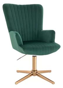 LuxuryForm DESIGN Křeslo AMADEO VELUR na zlatém kříži - zelené