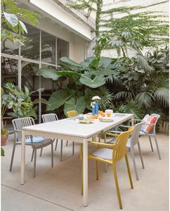 Bílý hliníkový zahradní stůl Kave Home Zaltana, 140 x 90 cm