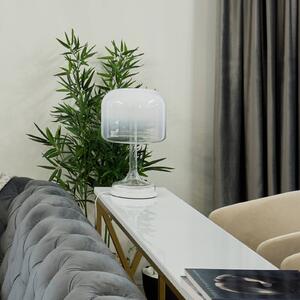 Maytoni LED stolní lampa Spirito, bílá, sklo, výška 42 cm, Bílá / opál, Obývací pokoj / jídelna, Sklo