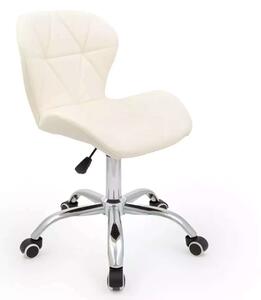 LuxuryForm DESIGN Židle LIVIO na stříbrné podstavě s kolečky - krémová