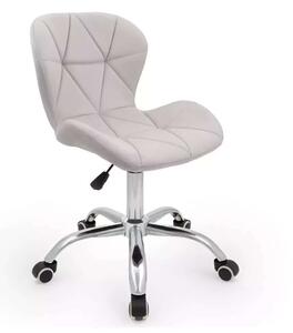 LuxuryForm DESIGN Židle LIVIO VELUR na stříbrné podstavě s kolečky - světle šedá