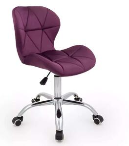 LuxuryForm DESIGN Židle LIVIO VELUR na stříbrné podstavě s kolečky - fuchsie