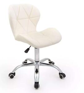 LuxuryForm DESIGN Židle LIVIO VELUR na stříbrné podstavě s kolečky - krémová