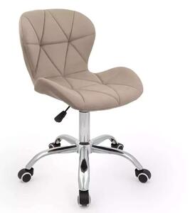 LuxuryForm DESIGN Židle LIVIO VELUR na stříbrné podstavě s kolečky - latte