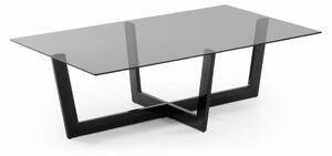 Černý konferenční stolek se skleněnou deskou 70x120 cm Plam – Kave Home