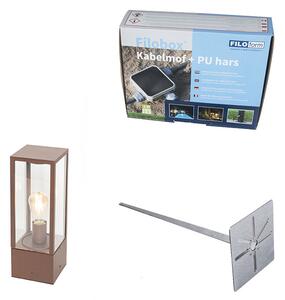 Průmyslové stojací venkovní svítidlo rezavě hnědá 40 cm IP44 - Charlois