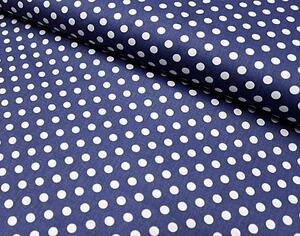 Ervi bavlna š.240 cm tmavě modrá/bílé puntíky, metráž -