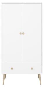 Bílá dětská šatní skříň 80x160 cm Gaia - Tvilum