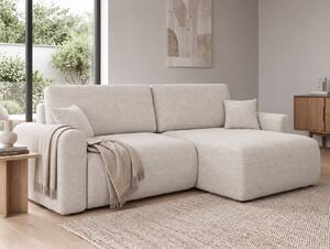 Rozkládací oboustranná sedací souprava do L NORDEN PAROS 250x140 cm, krémová