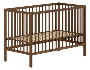 Hnědá postýlka z bukového dřeva s nastavitelnou výškou 60x120 cm Dino – Vipack