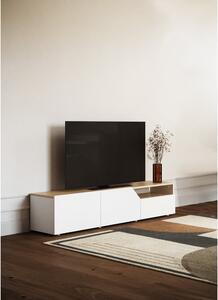Bílý TV stolek v dekoru dubu 180x38 cm Verone - TemaHome
