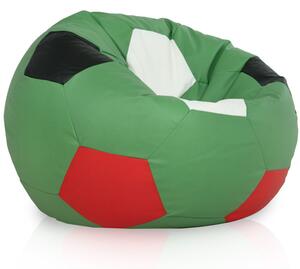 Sedací pytel Fotbal zelený, ekokůže