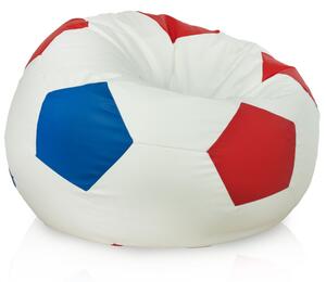 Sedací pytel Fotbal červený/modrý, ekokůže