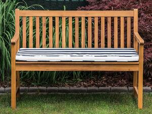 Zahradní lavice 120 cm VESTFOLD (dřevo) (modrý podsedák). 1022846
