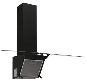 Nástěnná digestoř 90 cm ocel a tvrzené sklo černá