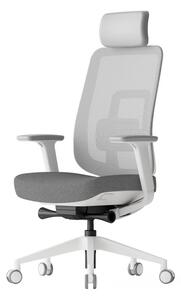 Kancelářská ergonomická židle K42 WHITE SP – síť/ čalouněná, šedá