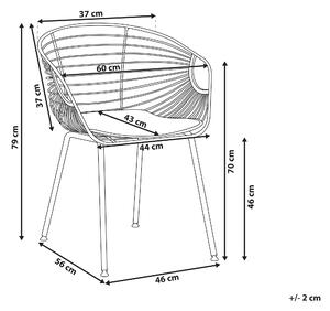 Set 2 ks. jídelních židlí HABIR (měděná). 1022871