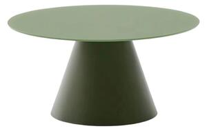 Zelený kulatý konferenční stolek se skleněnou deskou ø 80 cm Wilshire – Kave Home