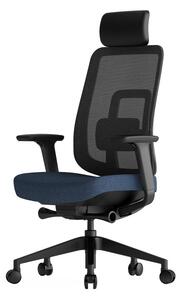 Kancelářská ergonomická židle K42 SP – síť/ čalouněná, modrá