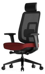 Kancelářská ergonomická židle K42 SP – síť/ čalouněná, červená
