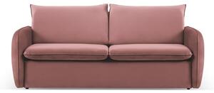 Růžová sametová rozkládací pohovka 214 cm Vienna – Cosmopolitan Design