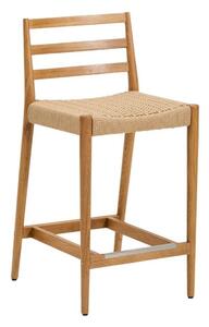 Barová židle z dubového dřeva v přírodní barvě (výška sedáku 65 cm) Analy – Kave Home